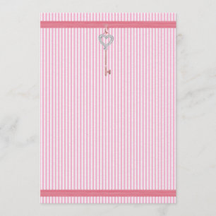 Roze Stripes-uitnodiging Kaart