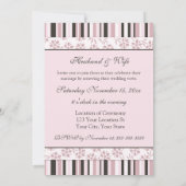 Roze Stripes Wedding Vow Renewal Uitnodigingen (Achterkant)