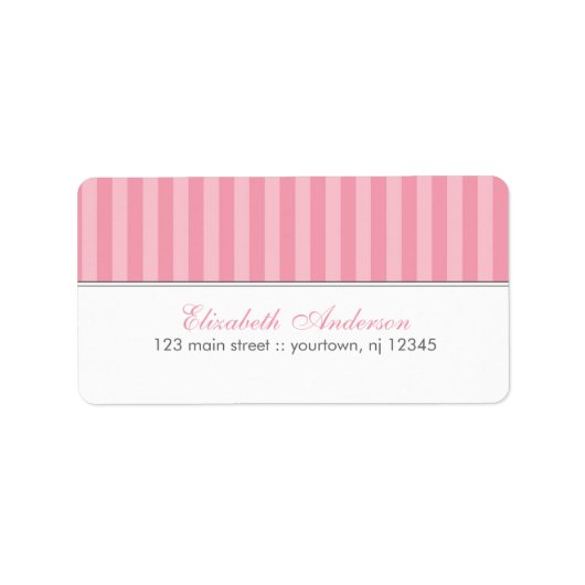 Roze stripeslabels etiket (Voorkant)