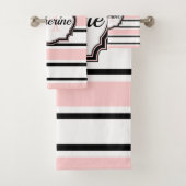 Roze stripesPatroon Bad Handdoek (Insitu)