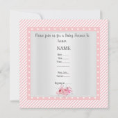 Roze stripper Floral Baby shower Kaart (Achterkant)