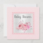 Roze stripper Floral Baby shower Kaart (Voorkant)