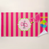 Roze stripper monogrammatica handdoek (Voorkant)