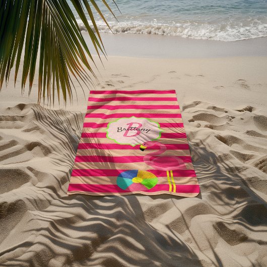 Roze stripper monogrammatica handdoek