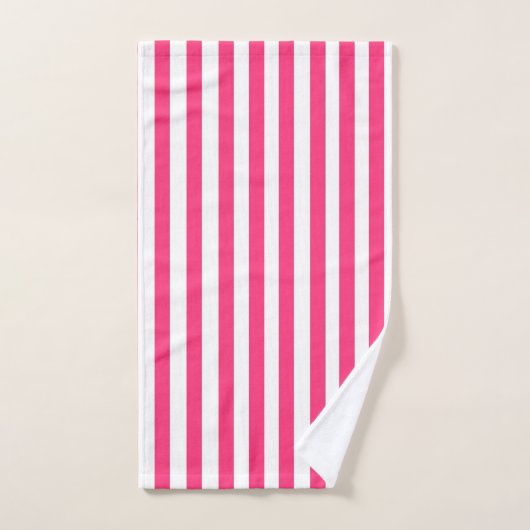 Roze strips bad handdoek (Handdoek)