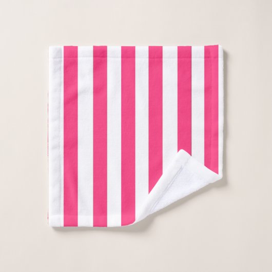 Roze strips bad handdoek (Wasdoekje)