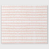 Roze strips en goudglitter Girl Party Cadeaupapier (Vlak)