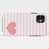 Roze strips en hart Case-Mate iPhone case (Achterkant (horizontaal))