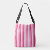 Roze strips en lijnen crossbody tas (Voorkant)