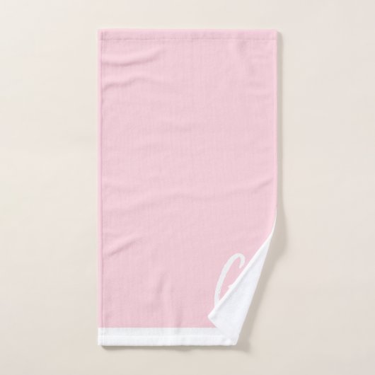 Roze strips en monogram handdoekset bad handdoek (Handdoek)