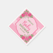 Roze strips en Rozen Baby shower Servetten (Hoek)