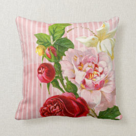 Roze strips en trillende Rozen Kussen