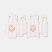 Roze strips Floral en harten Valentijn Bedankdoosjes (Uitgevouwen)