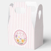 Roze strips Floral en harten Valentijn Bedankdoosjes (Geopend)