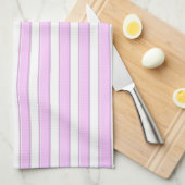 Roze strips op White Kitchen Towel Theedoek (Quarter Fold)