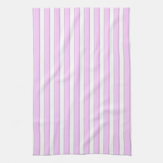 Roze strips op White Kitchen Towel Theedoek (Verticaal)
