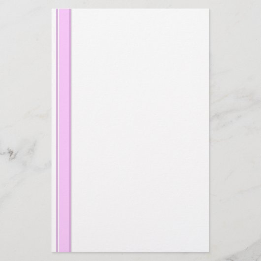 Roze strips op witte, niet-beklede banketbakkerij briefpapier (Voorkant)