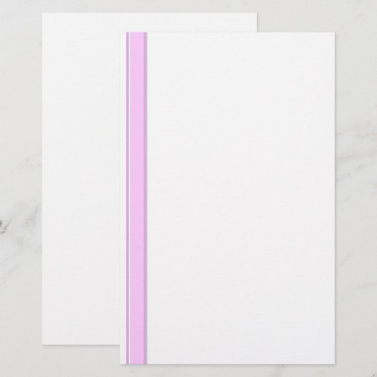 Roze strips op witte, niet-beklede banketbakkerij briefpapier (Voorkant / Achterkant)