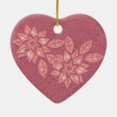 Roze stro en perzikgradiënt poinsettia keramisch ornament (Achterkant)