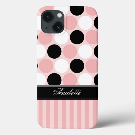 Roze stroken en grote Stippen Case-Mate iPhone Case (Achterkant)