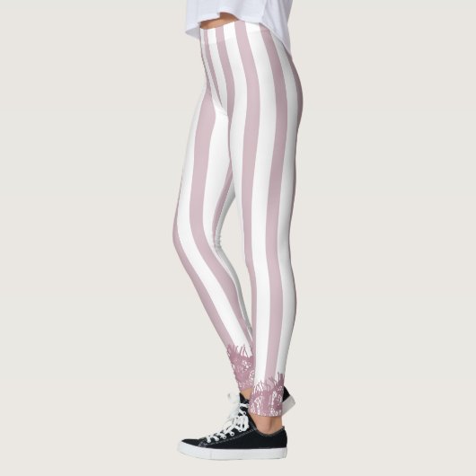 Roze stroken en kant leggings (Links)