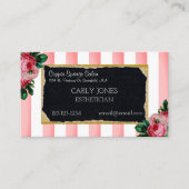 Roze stroken en Visitekaartje van Floral Afsprakenkaartje (Voorkant)