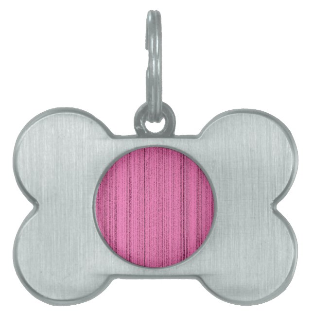 Roze stroken huisdieren naamplaatje (voorkant)