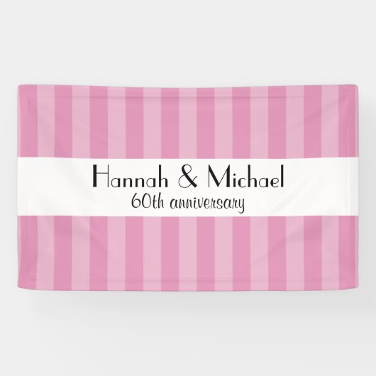 Roze stroken, strips, lijnen, Jubileum Spandoek (Horizontaal)