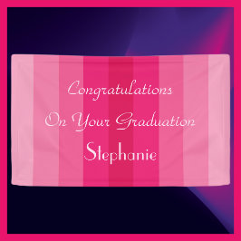 Roze stroken van afstuderen- of Pensioenpartij, na Spandoek