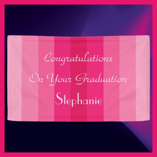 Roze stroken van afstuderen- of Pensioenpartij, na Spandoek