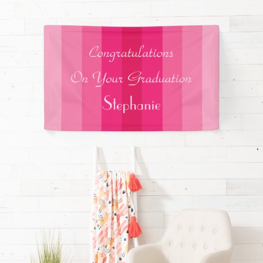 Roze stroken van afstuderen- of Pensioenpartij, na Spandoek (Insitu)