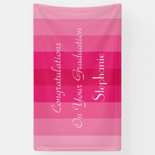 Roze stroken van afstuderen- of Pensioenpartij, na Spandoek (Verticaal)