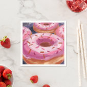 Roze Strooide Donuts Bakken Gebak Servet (Insitu)