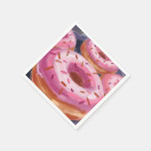 Roze Strooide Donuts Bakken Gebak Servet (Hoek)