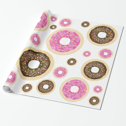 Roze Strooideegels Modern Verjaardagsfeest Cadeaupapier (Uitgerold)