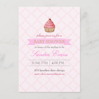 Roze Strooikuipje Baby Shower Uitnodiging