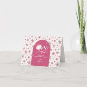 ROZE STROOK & BOOG HERFST POMPOEN BLOEMEN VERJAARD BEDANKKAART