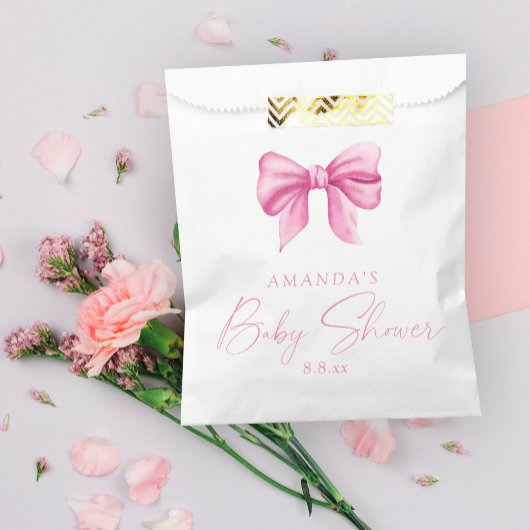 ROZE STROOK meisje Baby shower Bedankzakje