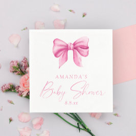 ROZE STROOK meisje Baby shower Servet