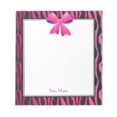 Roze strook met zwarte zebrastripes notitieblok (Voorkant)