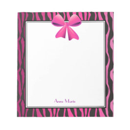 Roze strook met zwarte zebrastripes notitieblok