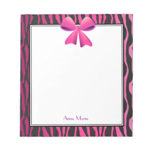 Roze strook met zwarte zebrastripes notitieblok