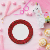 Roze strooktextuurpatroon. papieren bordje (Feest)