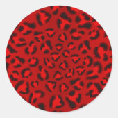 Roze strooktextuurpatroon. ronde sticker (Voorkant)