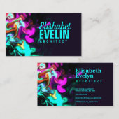 Roze stroom op zwarte achtergrond y788 visitekaartje (Voorkant / Achterkant)