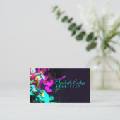 Roze stroom op zwarte g788 visitekaartje (Staand voorkant)