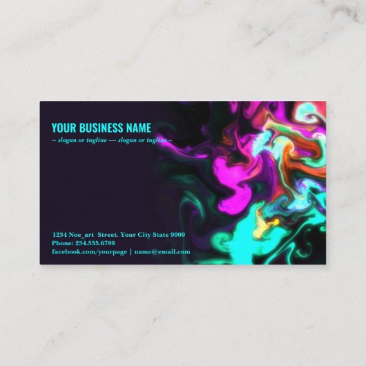 Roze stroom op zwarte g788 visitekaartje (Achterkant)