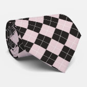 Roze Stropdas Argyle (Opgerold)
