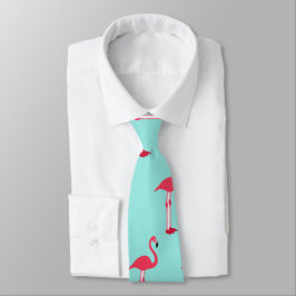 Roze Stropdas Flamingos in Mint Green - HAMbWG