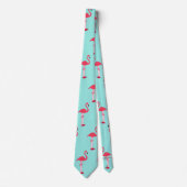 Roze Stropdas Flamingos in Mint Green - HAMbWG (Voorkant)